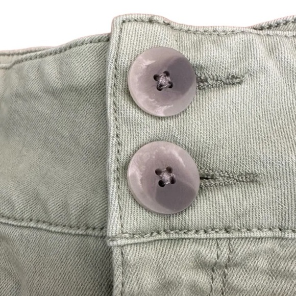 Pilcro Anthropologie High Rise Flare Crop Jeans | Size 32 | Sage Green - Picture 3 of 11